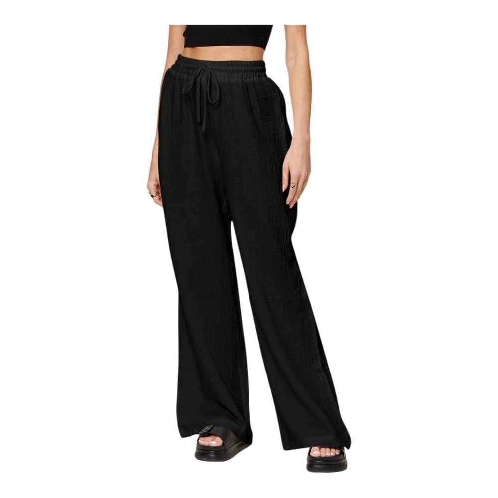 Wide-Leg Lounge Pants with Drawstring 3X